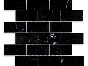 Negro Marquina Marble Brick 2 X 4 Polished or Honed